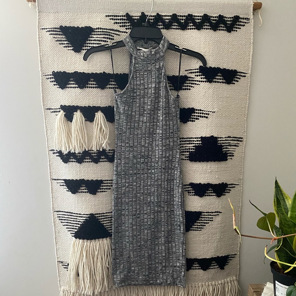 Knee length halter knit dress